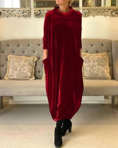 Morvellia Dress Velvet Pockets