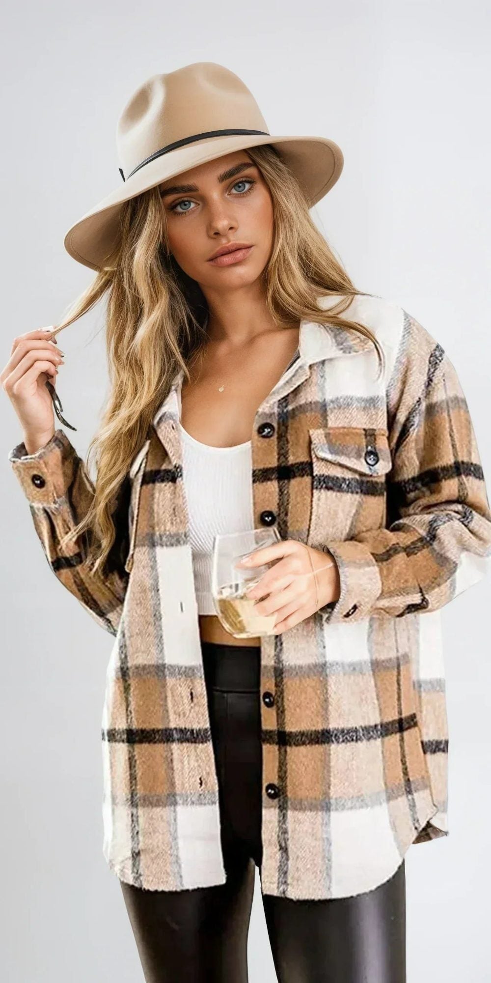 Morvellia Long Sleeve Flannel Shirt Plaid