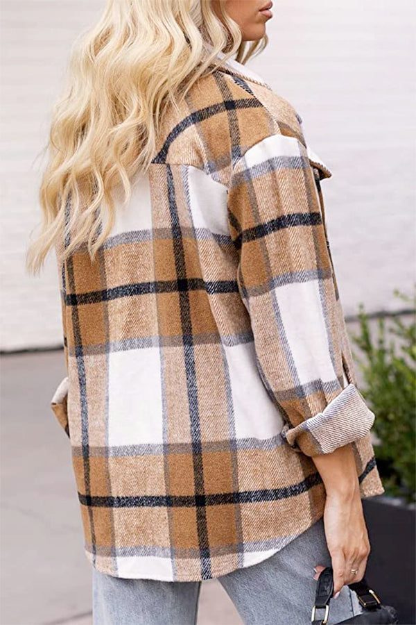 Morvellia Long Sleeve Flannel Shirt Plaid