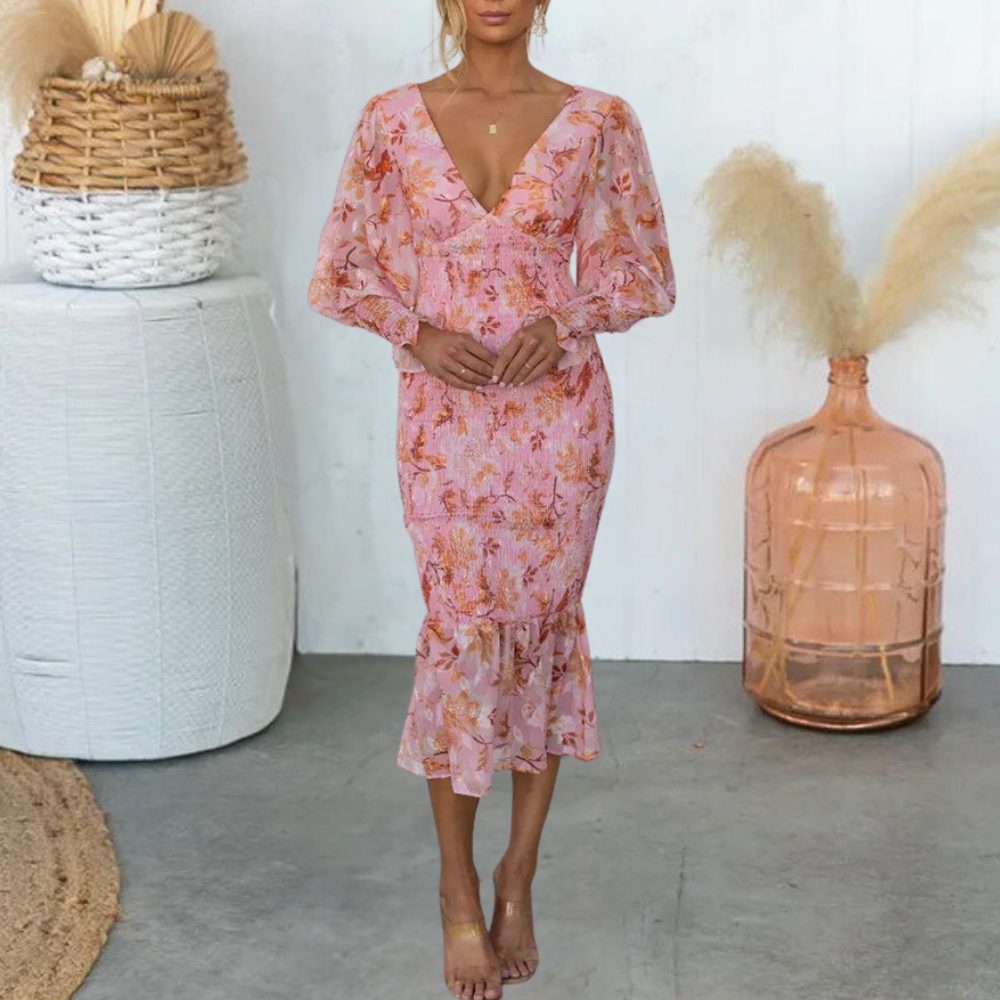 Morvellia Women's Cotton Dress Floral Print