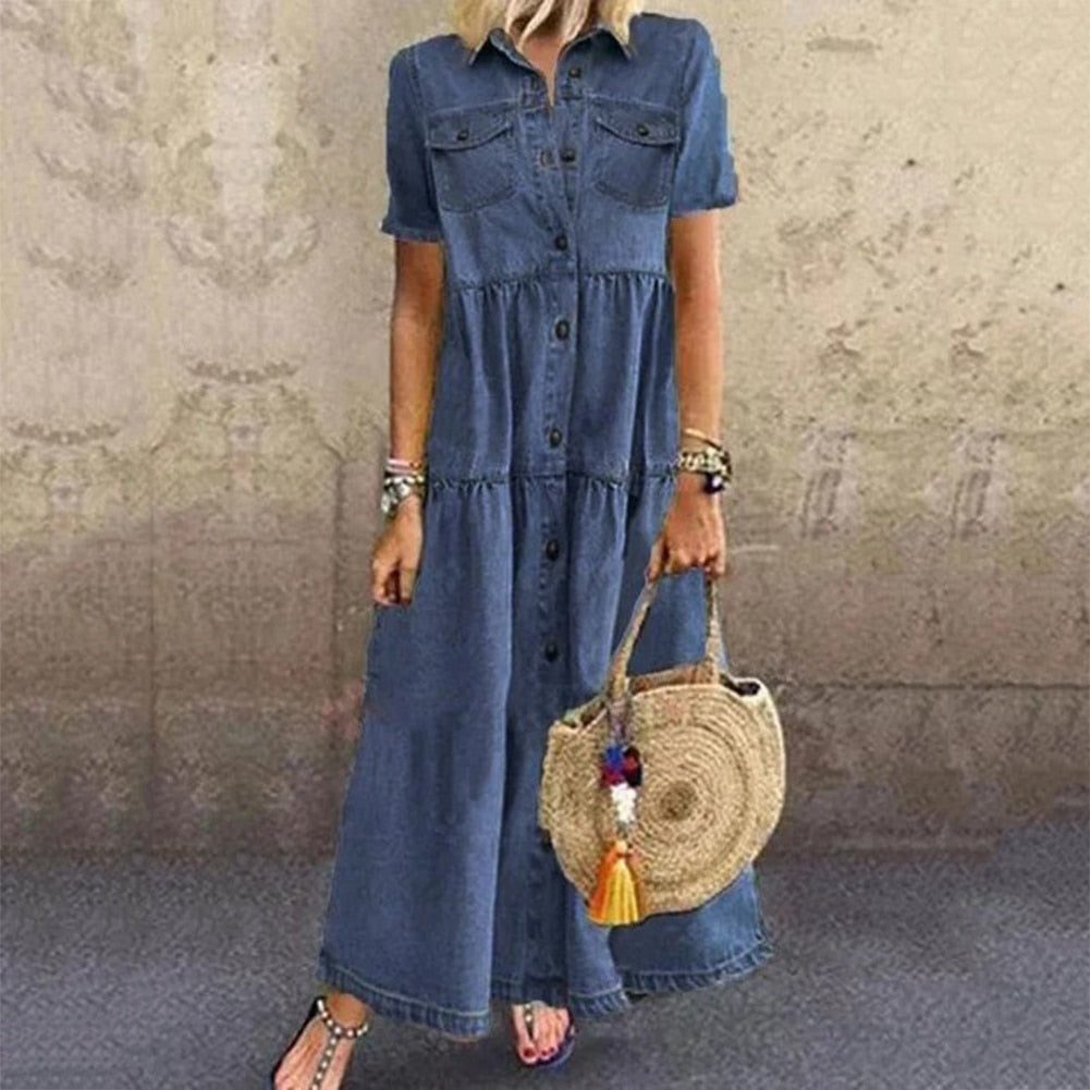 Morvellia Women's Denim Casual Dress