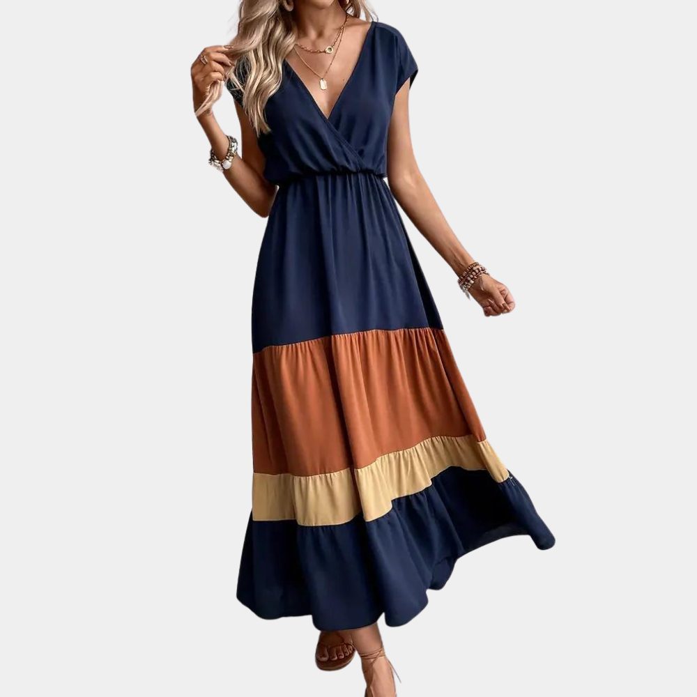 Morvellia Women's V-Neck Dress Summer Style