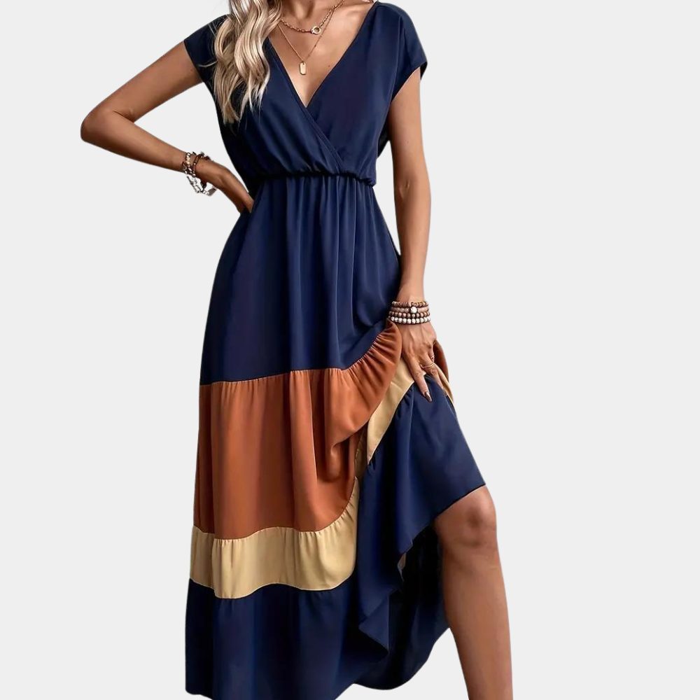 Morvellia Women's V-Neck Dress Summer Style