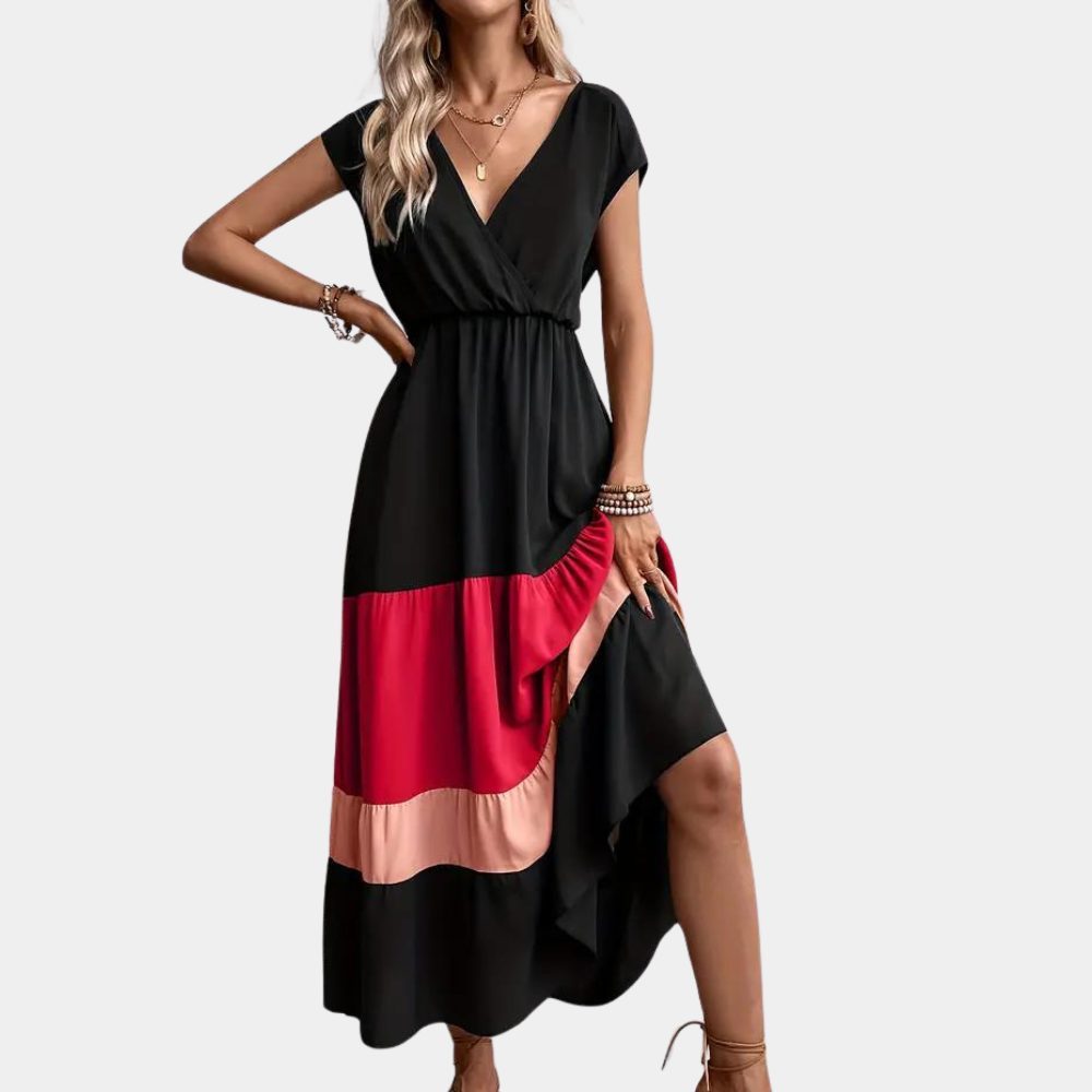 Morvellia Women's V-Neck Dress Summer Style